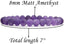 Angelstones Natural A Grade Matt Light Amethyst Crystal 8mm Round Beads Stretch Bracelet 7inch Unisex