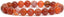 Red Crab Fire Agate Gemstone 8mm Round Beads Stretch Bracelet 7 Inch Unisex