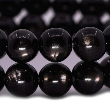 Natural Aura Hypersthene Gemstone 8mm Round Beads Stretch Bracelet 7 Inch Unisex