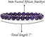 Natural Faceted African Amethyst Handmade Gemstone 8mm Round Beads Elastic Bracelet 7inch Unisex