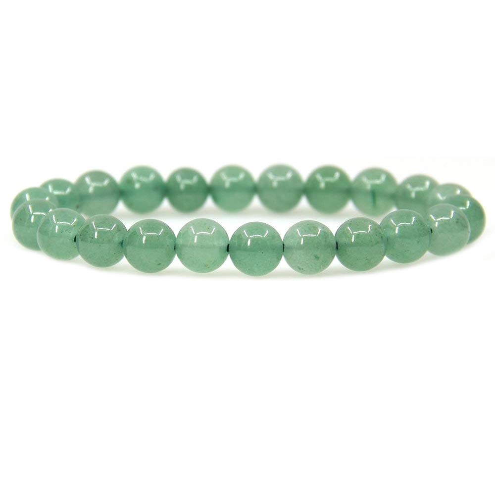 Angelstones Handmade Natural Green Aventurine Healing Gemstone 8mm Round Beads Stretch Crystal Bracelet 7 Inch Unisex