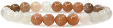 Natural Multicolor Sunstone Crystal Gemstone 8mm Round Beads Stretch Bracelet 7inch Unisex