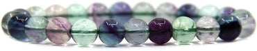 Natural AA Clear Fluorite Gemstone 8mm Round Beads Stretch Bracelet 7inch Unisex