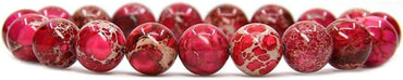 Angelstones Rose Sea Sediment Jasper Genuine Semi-Precious Gemstones Healing 10mm Beaded Stretch Bracelet 7inch Unisex