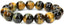 Natural AA Grade Natural Golden Blue Tiger Eye Gemstones Healing Power Elastic Stretch 14mm Beads Beaded Bracelet 7inch Mens