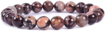 Natural African Pink Agate Gemstone 8mm Round Beads Stretch Bracelet 7inch Unisex