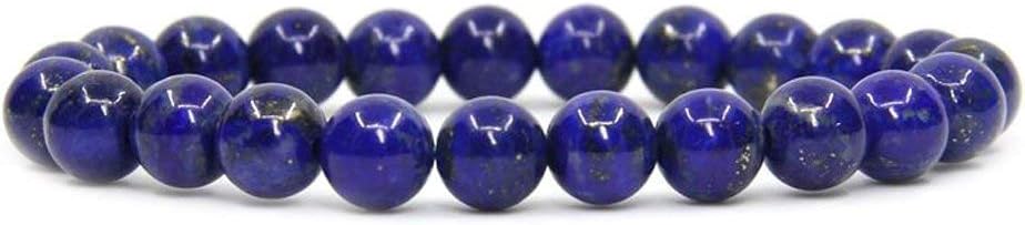Natural Lapis Lazuli Crystal Gemstone 8mm Round Beads Stretch Bracelet 7inch Unisex