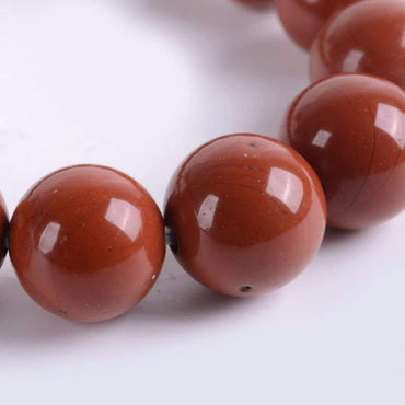 Natural Red Jasper Gemstone 10mm Round Beads Stretch Bracelet 7inch Unisex