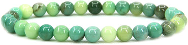 Natural Green Chrysoprase Gemstone 6mm Round Beads Stretch Bracelet 7inch Unisex