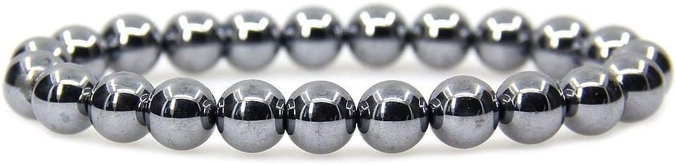Natural Terahertz Jasper Gemstone 8mm Round Beads Stretch Bracelet 7inch Unisex