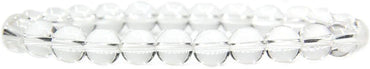 Angelstones Natural A Grade White Crystal Gemstone 6mm Ball Beads Stretch Bracelet 7inch Unisex