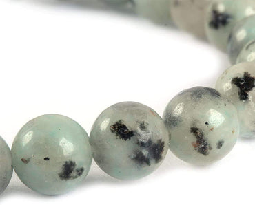Natural Kiwi Jasper Gemstone 8mm Round Beads Stretch Bracelet 7inch Unisex