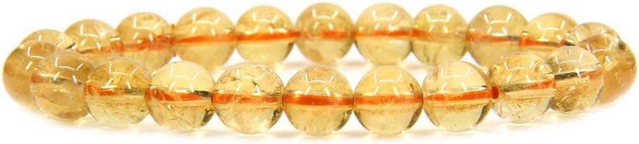 Natural AA Citrine Gemstone 8mm Round Beads Stretch Bracelet 7inch Unisex ¡­