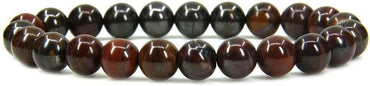 Natural Tiger Iron Gemstone 8mm Round Beads Stretch Bracelet 7inch Unisex