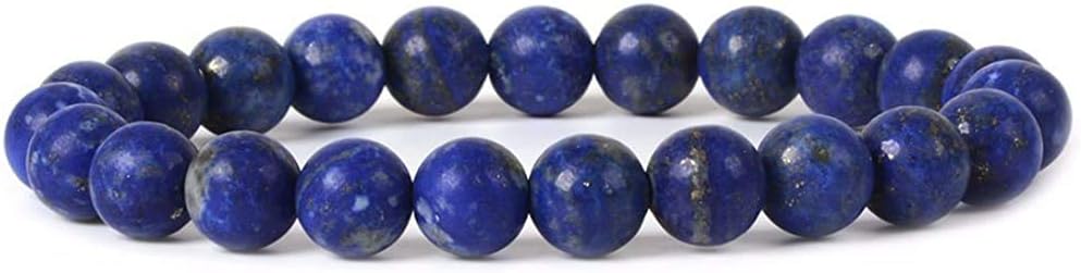Natural Matt Lapis Lazuli Gemstone 8mm Round Beads Stretch Bracelet 7 Inch