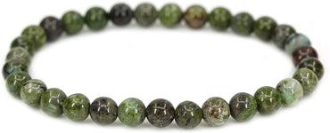 Angelstones Natural Cuprite Gemstone 6mm Round Beads Stretch Bracelet 7inch Unisex