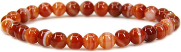 Natural Dream Red Agate Gemstone 6mm Round Beads Stretch Bracelet 7inch Unisex