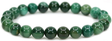Natural African Serpentine Gemstone 8mm Round Beads Stretch Bracelet 7inch Unisex