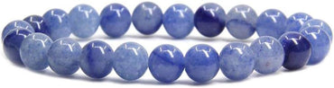 Blue Aventurine Gem Semi Precious Gemstone 8mm Ball Beads Stretch Bracelet 7inch Unisex