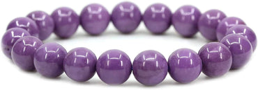 Angelstones Natural A Grade Lavendar Phosphosiderite Gemstones Healing 10mm Round Beads Elastic Stretch Beaded Bracelet 7inch Unisex