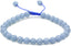 Angelstones Handmade Gemstone 6mm Blue Angelite Round Beads Adjustable Braided Macrame Tassels Chakra Reiki Bracelets 7-9 inch Unisex