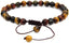 Natural AA Grade Multicolor Tiger Eye Gemstone 6mm Round Beads Adjustable Bracelet 7inch Unisex