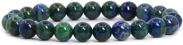 Dyed Lapis Chrysocolla Gemstone 8mm Round Beads Stretch Bracelet 7 Inch Unisex
