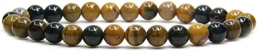 Angelstones Natural Ocean Agate Gemstone 6mm Round Beads Stretch Bracelet 7inch Unisex