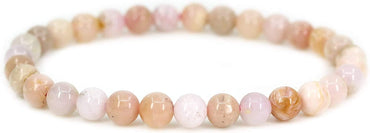 Natural Peruvian Pink Opal Gemstone 6mm Round Beads Stretch Bracelet 7inch Unisex