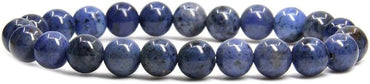 A Grade Dumortierite Gem Semi Precious Gemstone 8mm Ball Beads Stretch Bracelet 7inch Unisex