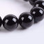 Angelstones Natural Black Tourmaline Gemstone 10mm Round Beads Stretch Bracelet 7 Inch Unisex