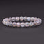 Aqua Aura Crackle Natural Clear Quartz Gemstone 8mm Round Beads Stretch Bracelet 7inch