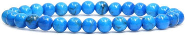 Angelstones Natural Turquoise Howlite Gemstone 6mm Round Beads Stretch Bracelet 7inch Unisex