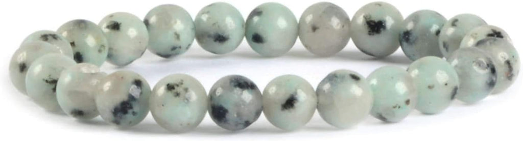Natural Kiwi Jasper Gemstone 8mm Round Beads Stretch Bracelet 7inch Unisex