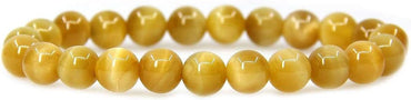 Natural AAA Gold Tiger Eye Gemstone 8mm Round Beads Stretch Bracelet 7inch Unisex