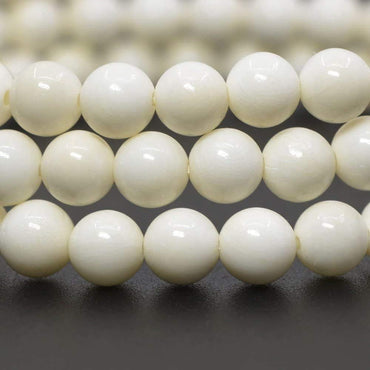 Angelstones Natural Bone Gemstone 6mm Round Beads Stretch Bracelet 6.5inch Unisex