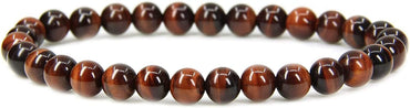 Natural AA Red Tiger Eye Gemstone 6mm Round Beads Stretch Bracelet 7inch Unisex