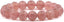 Natural Strawberry Quartz Gemstone 10mm Round Beads Stretch Bracelet 7inch Unisex