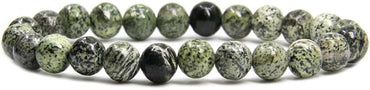 Pomergranite Gem Semi Precious Gemstone 8mm Ball Beads Stretch Bracelet 7inch Unisex