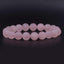 Natural Matte Rose Quartz Gemstone 10mm Round Beads Stretch Bracelet 7 Inch Unisex