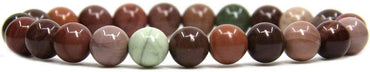 Natural Imperial Jasper Handmade Gemstone 8mm Round Beads Elastic Bracelet 7inch Unisex