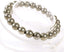 Angelstones Natural Pyrite Gemstone 8mm Round Beads Stretch Bracelet 7 Inch Unisex
