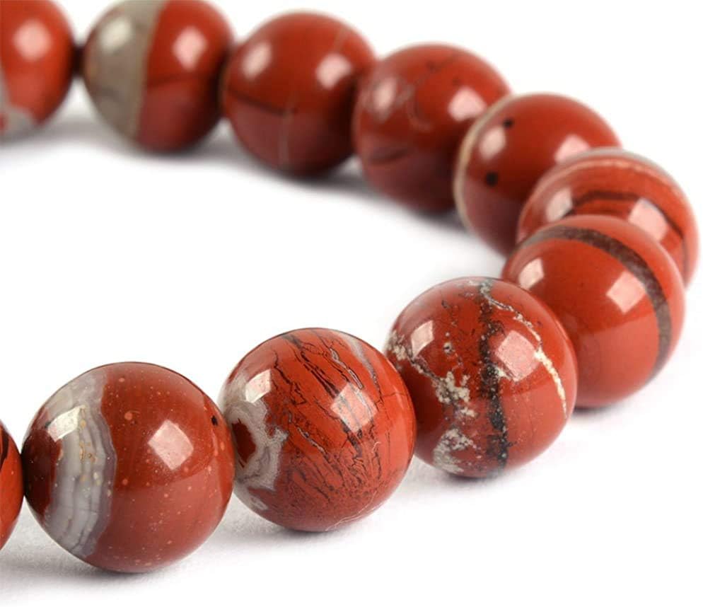 Natural Red River Jasper Gemstone 8mm Round Beads Stretch Bracelet 7inch Unisex