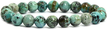 Natural African Turquoise Gemstone 8mm Round Beads Stretch Bracelet 7 Inch Unisex