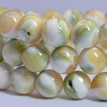 Angelstones Natural Emerald Green Tridacna Gemstone 8mm Round Beads Stretch Bracelet 7 Inch Unisex