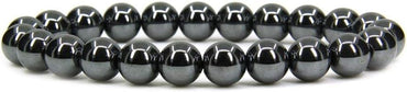 Natural Black Hematite Gemstone 8mm Round Beads Stretch Bracelet 7inch Unisex
