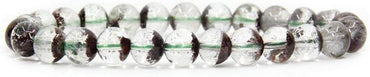 Natural Green Ghost Phantom Quartz Handmade Gemstone 8mm Round Beads Elastic Bracelet 7inch Unisex