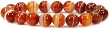 Natural Red Dream Agate Genuine Semi Precious Gemstones Healing 10mm Beaded Stretch Bracelet 7inch Unisex