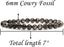 Natural Cowry Fossil Gemstone 6mm Round Beads Stretch Bracelet 6.5inch Unisex