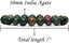 Angelstones Natural India Agate Genuine Semi-Precious Gemstones Healing 10mm Beaded Stretch Bracelet 7inch Unisex